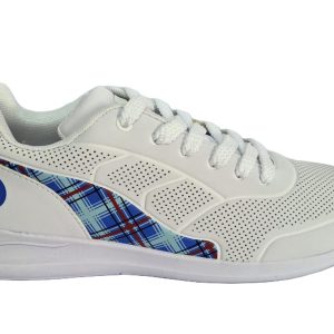 Henselite Mens HM74 Sports Shoe WHITE/TARTAN